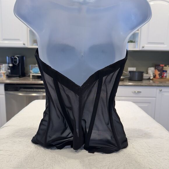 frederick of hollywood Modern Love Corset Black Zipper /hooks Vintage Y2K - Picture 3 of 9